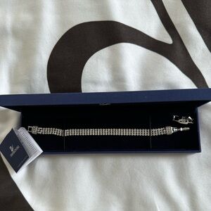Swarovski Rhodium Crystal Deluxe Sparkling Tennis Bracelet 100% Authentic